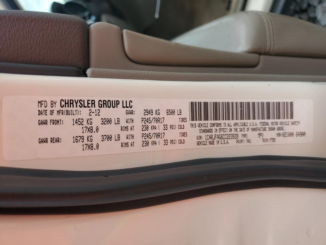 2012 JEEP Grand Cherokee