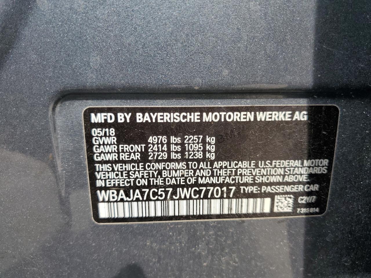 2018 BMW 5 series