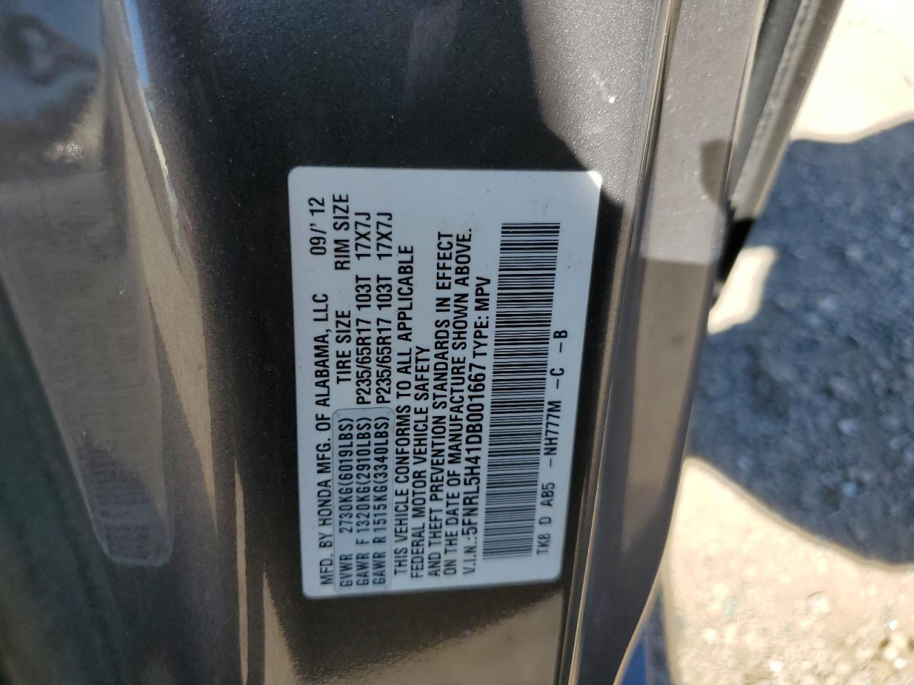 2013 HONDA ODYSSEY