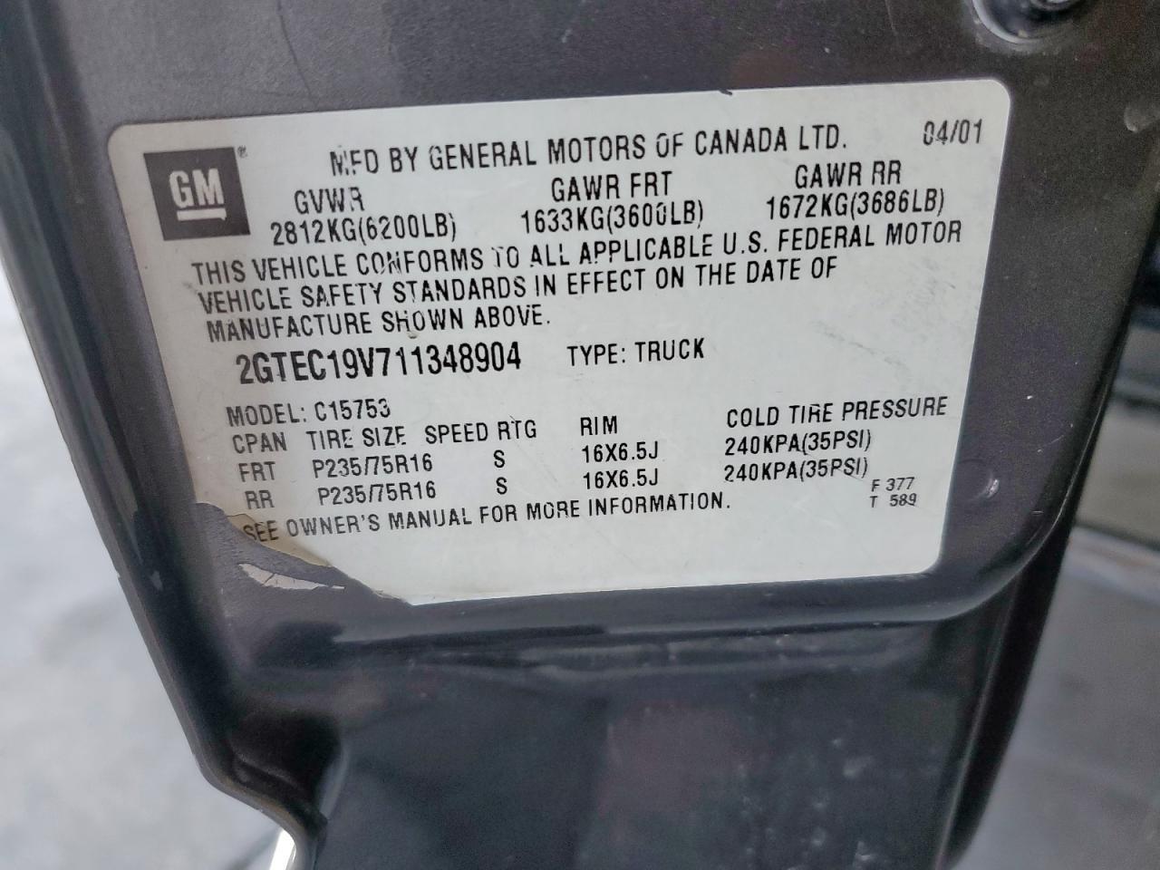 2001 GMC Sierra