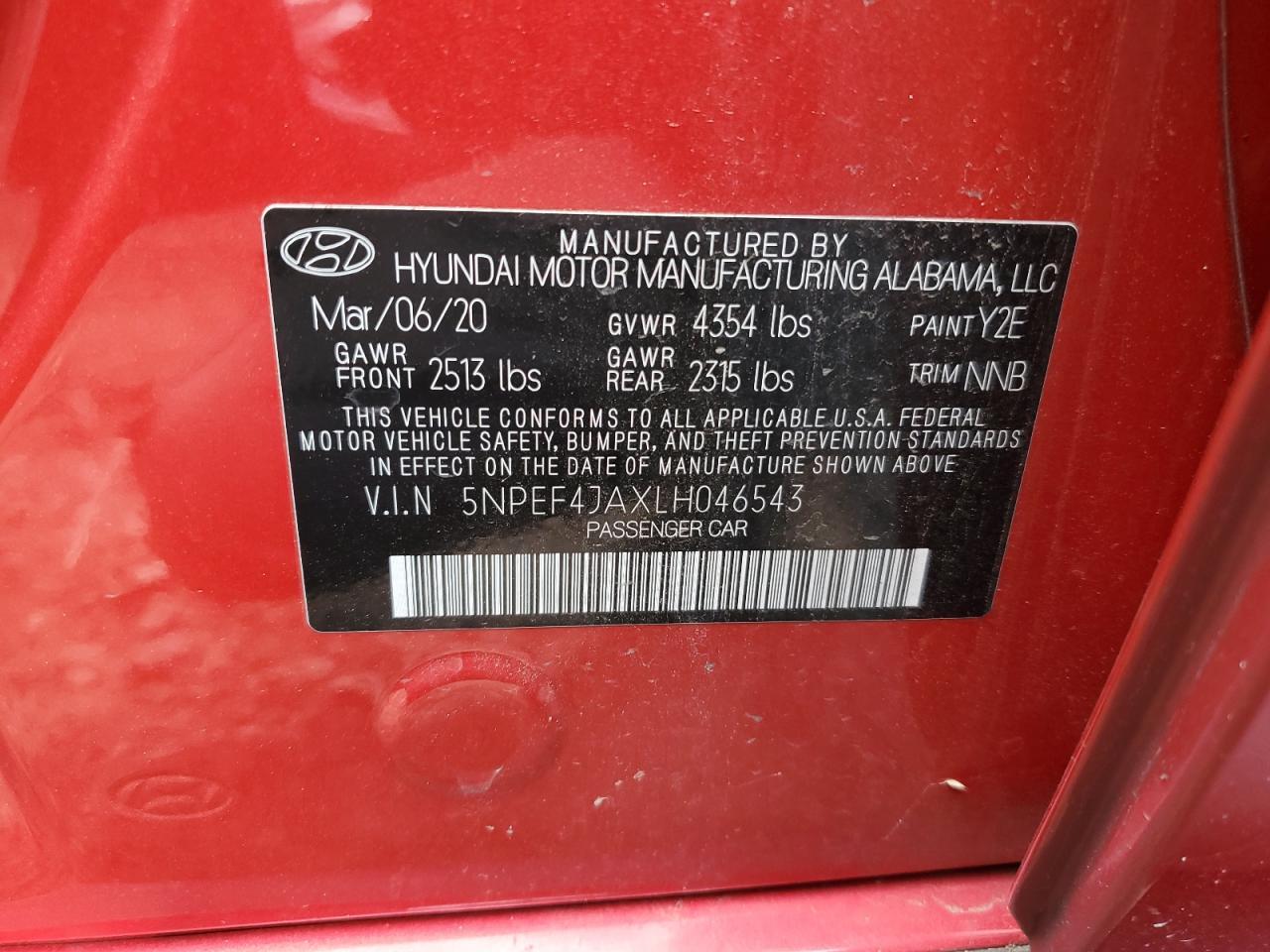 2020 HYUNDAI SONATA