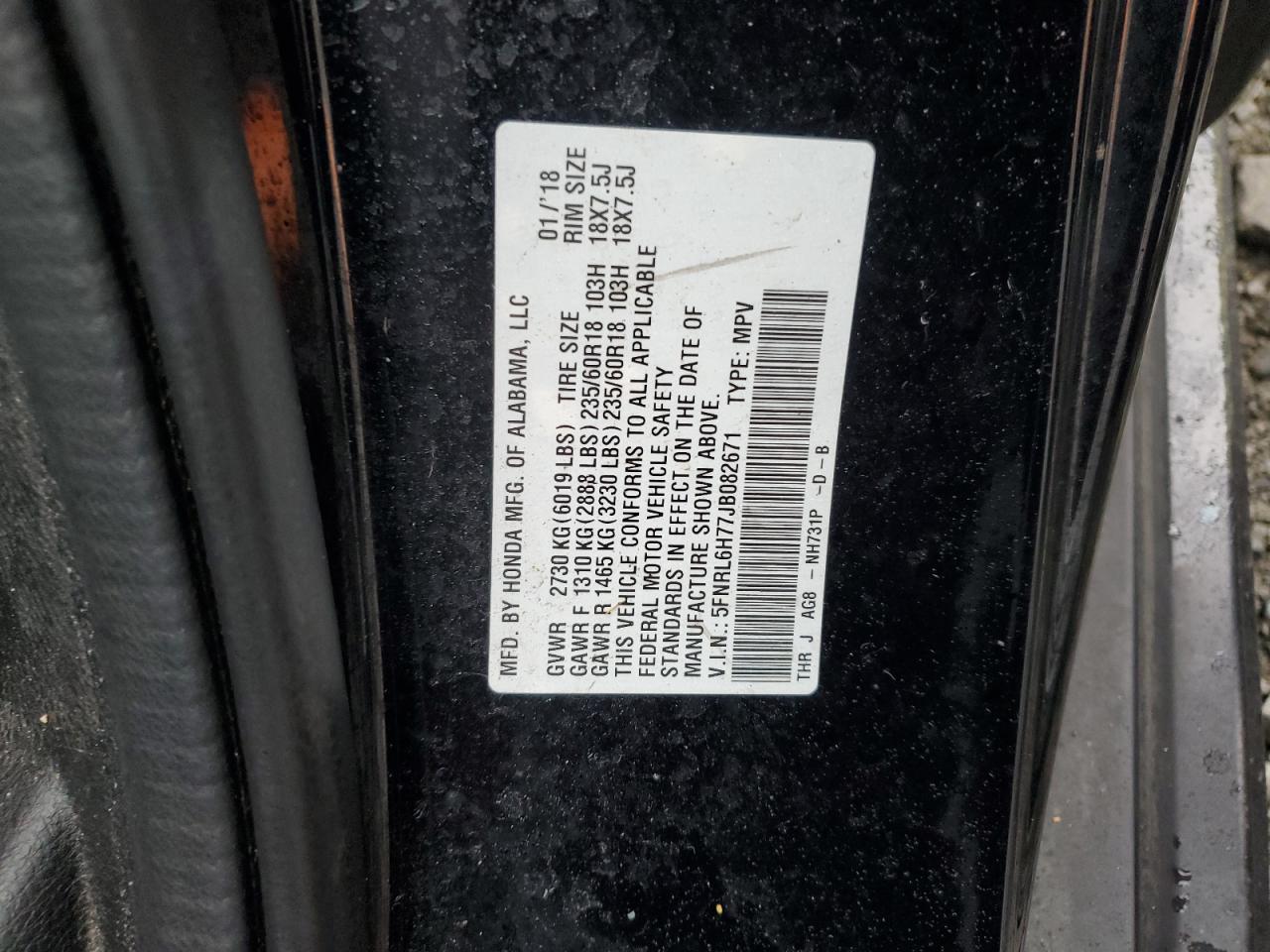 2018 HONDA ODYSSEY