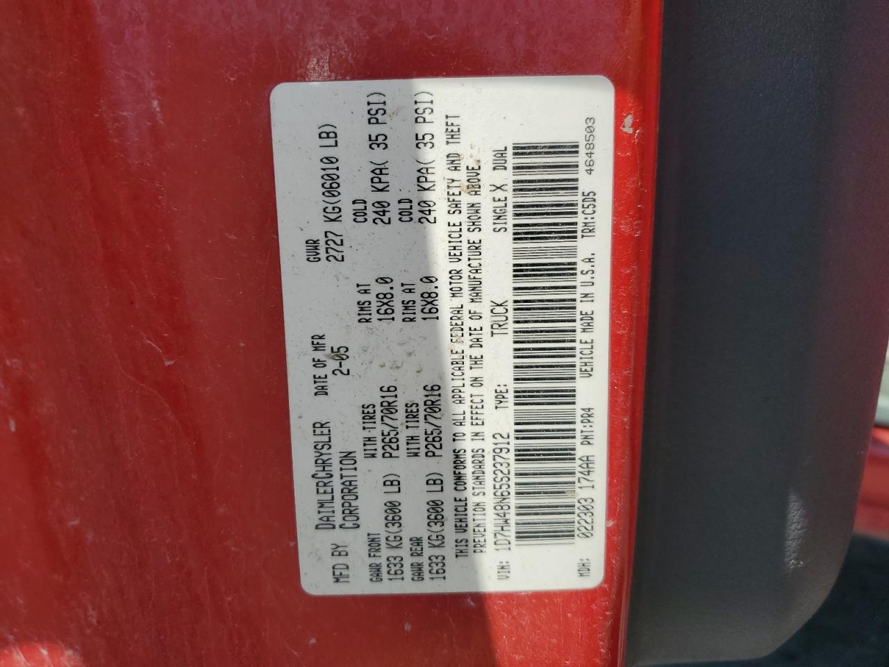 2005 DODGE Dakota
