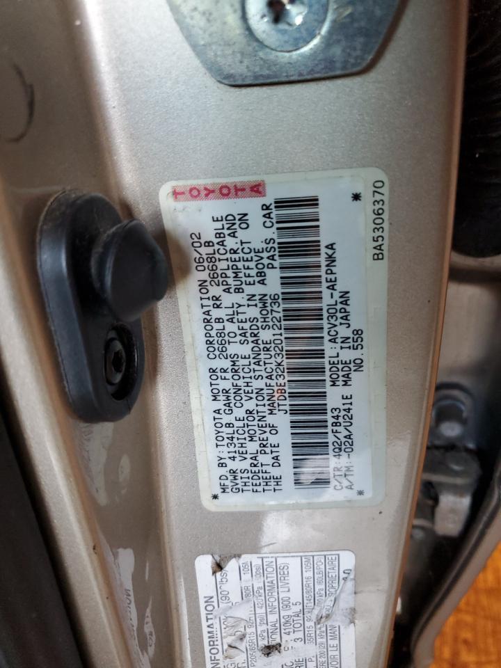 2002 TOYOTA CAMRY