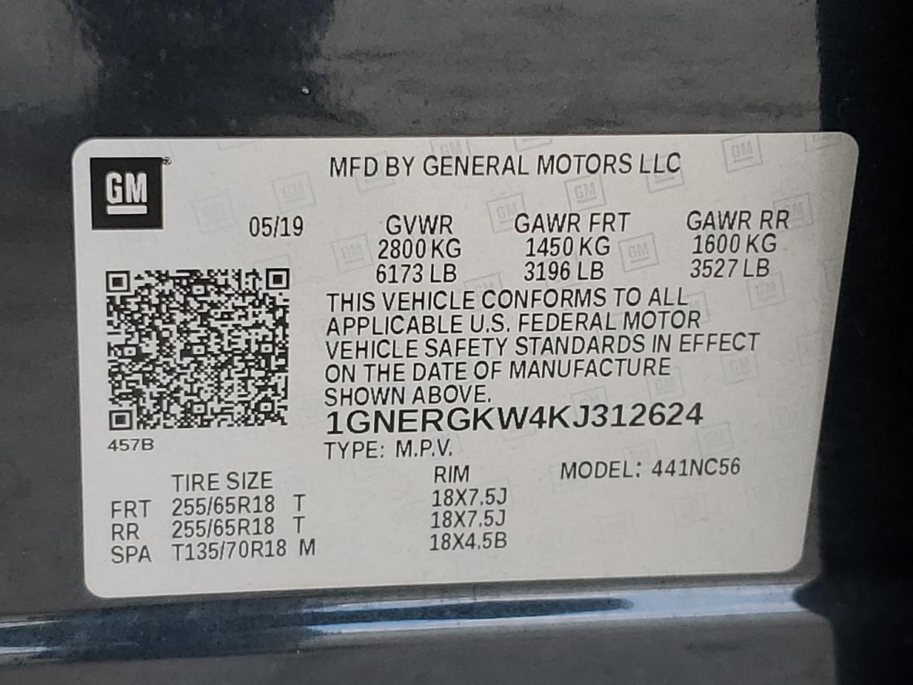 2019 CHEVROLET TRAVERSE