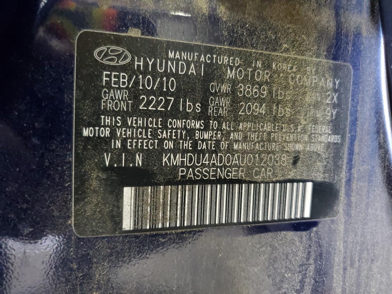 2010 HYUNDAI ELANTRA