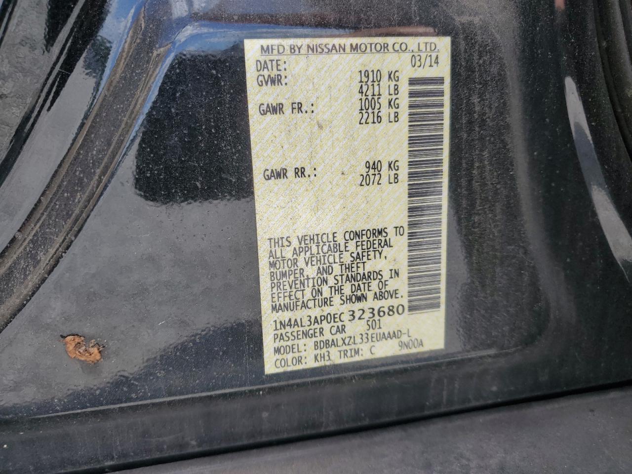 2014 NISSAN ALTIMA