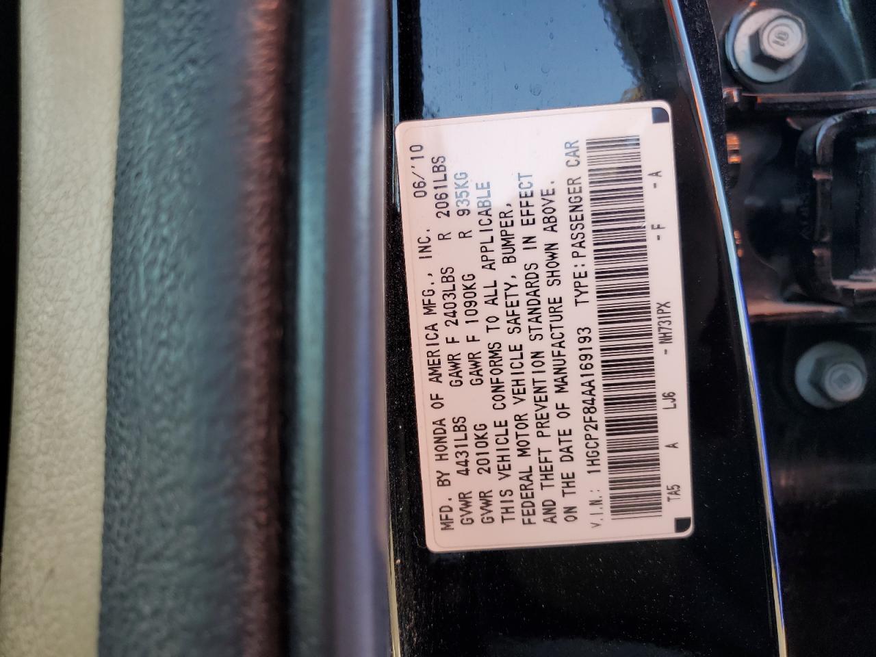 2010 HONDA ACCORD