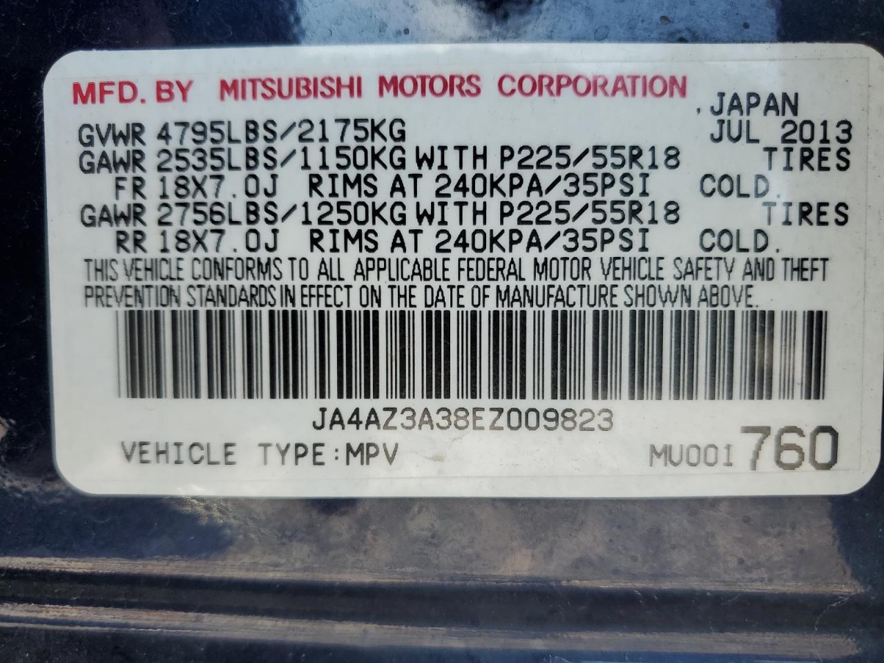 2014 MITSUBISHI outlander