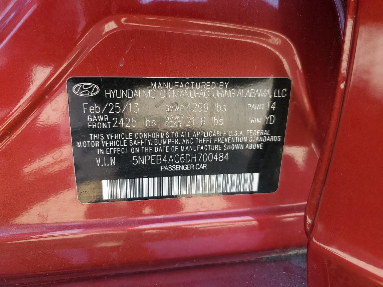 2013 HYUNDAI SONATA