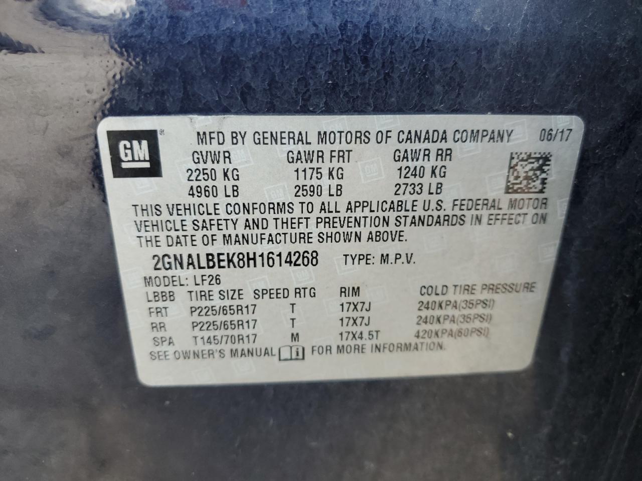2017 CHEVROLET EQUINOX