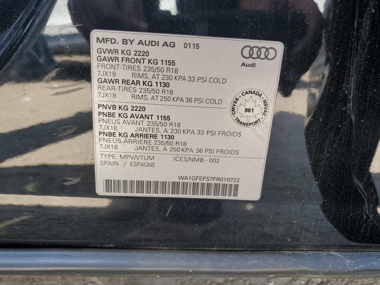 2015 AUDI Q3