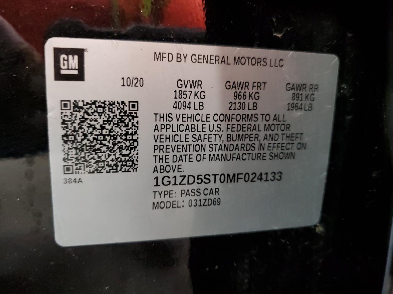 2021 CHEVROLET MALIBU
