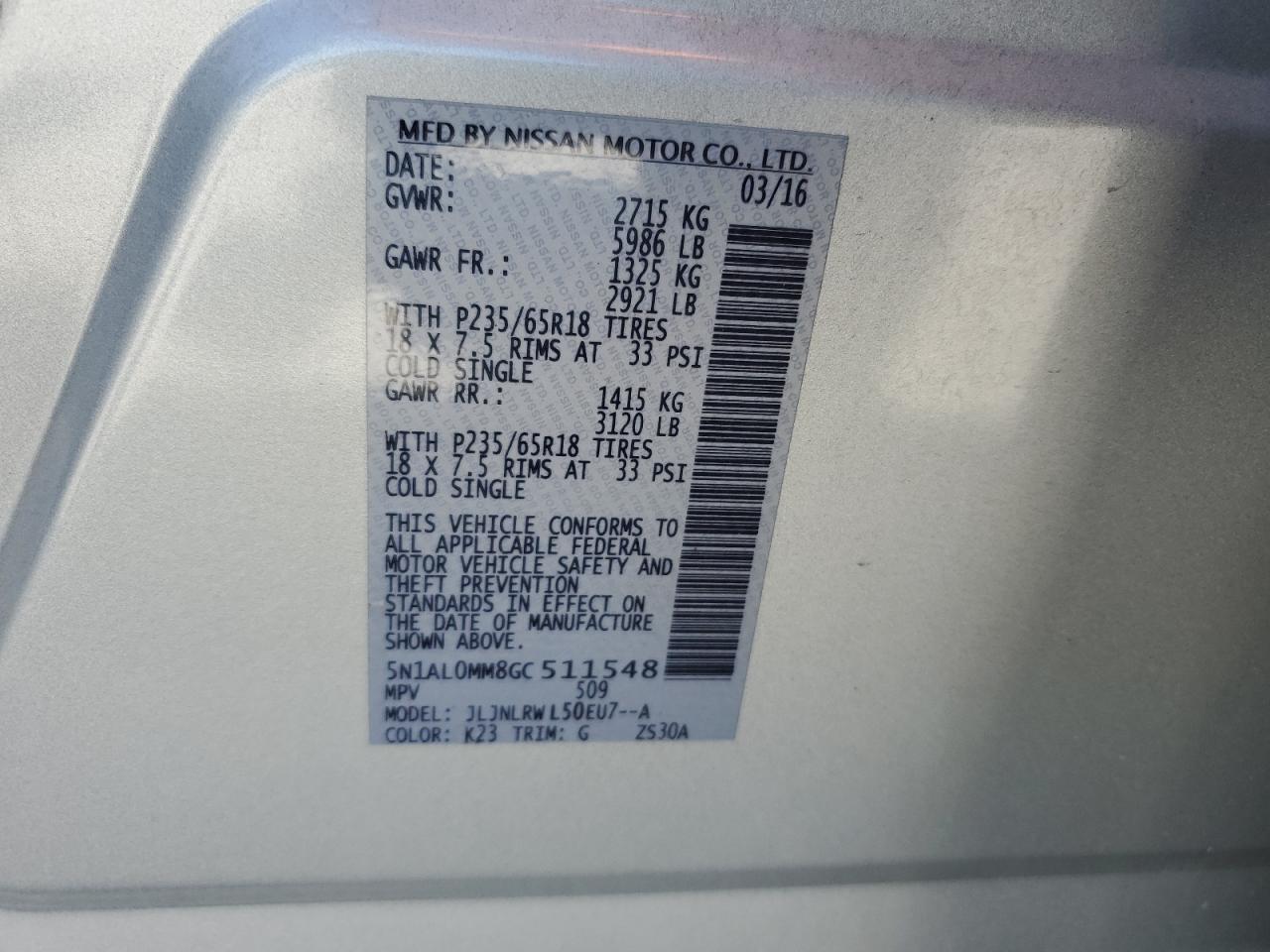 2016 INFINITI QX60
