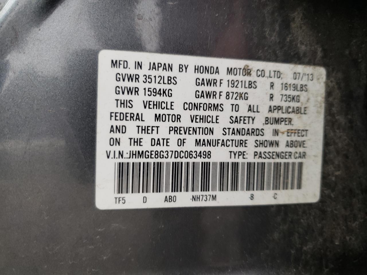 2013 HONDA FIT