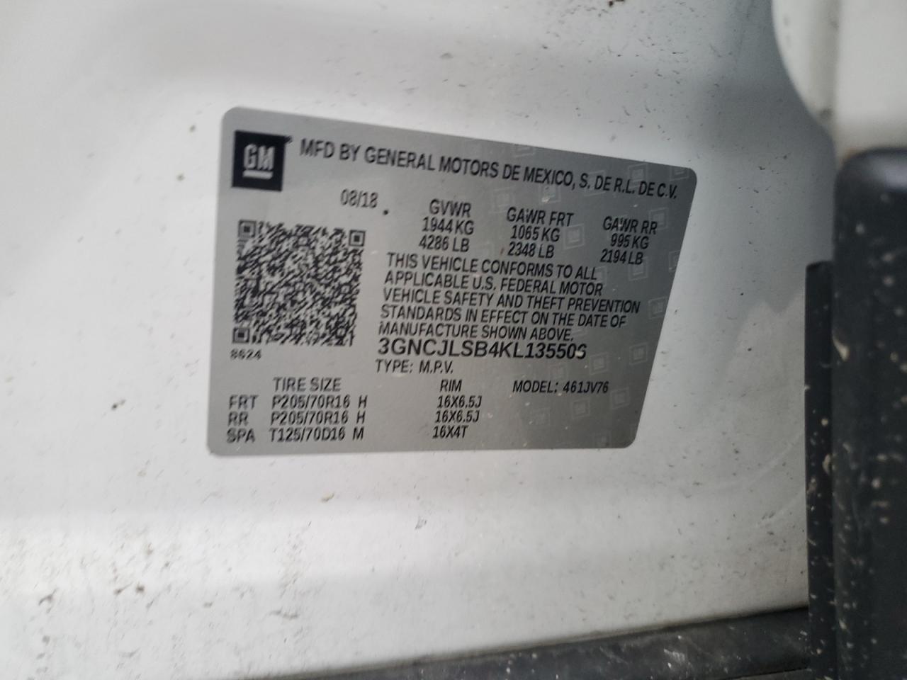 2019 CHEVROLET TRAX