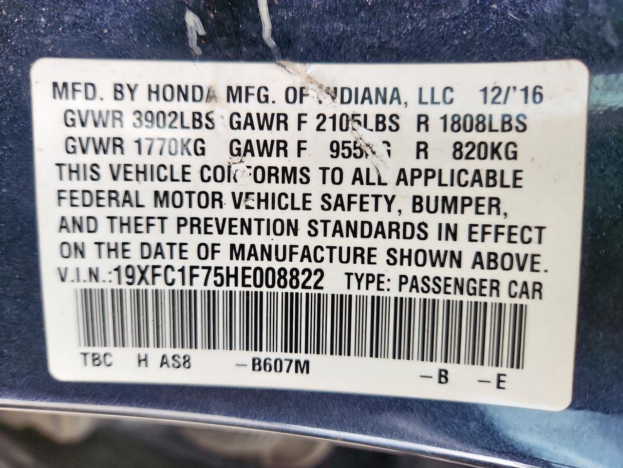 2017 HONDA CIVIC