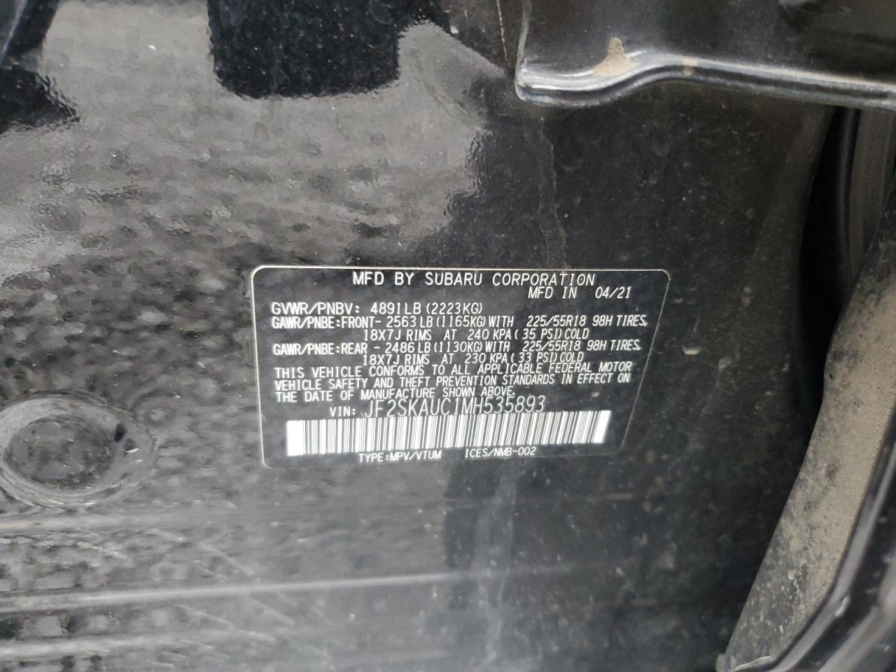 2021 SUBARU FORESTER