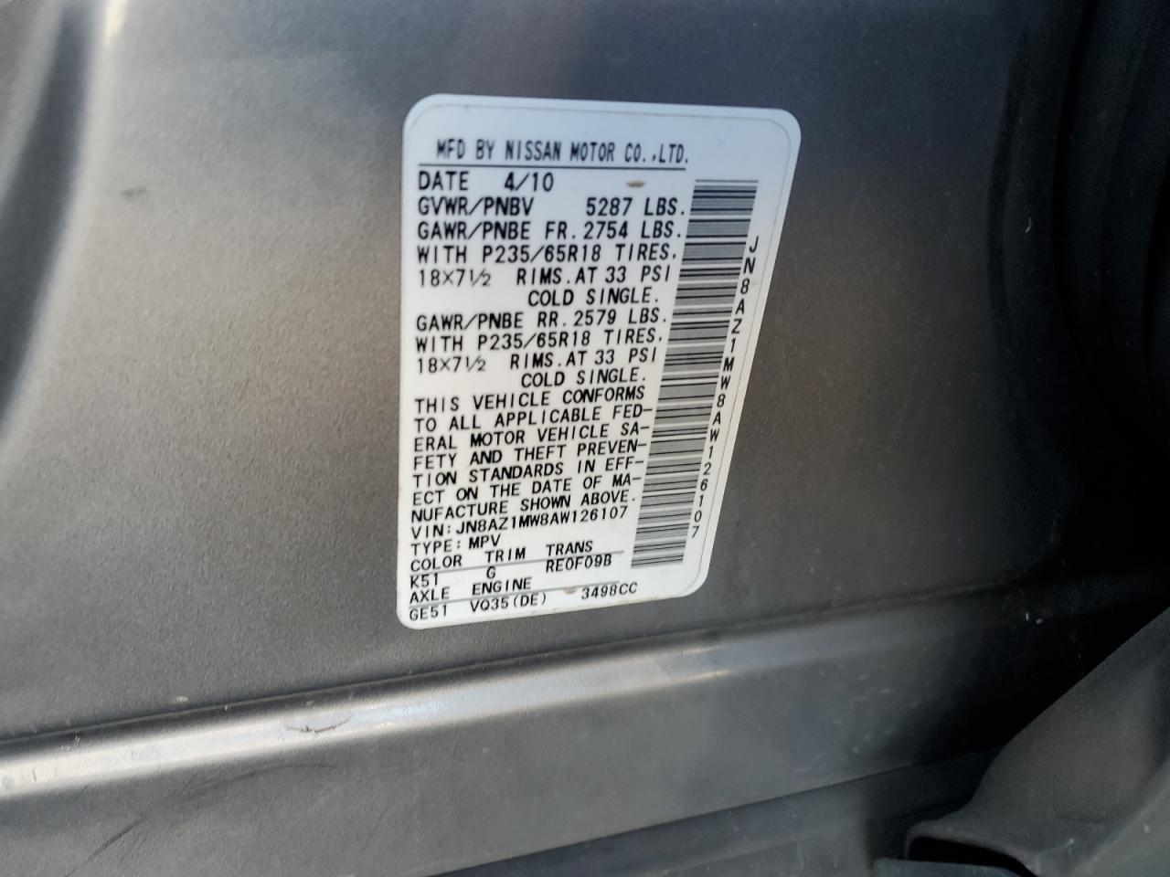 2010 NISSAN MURANO