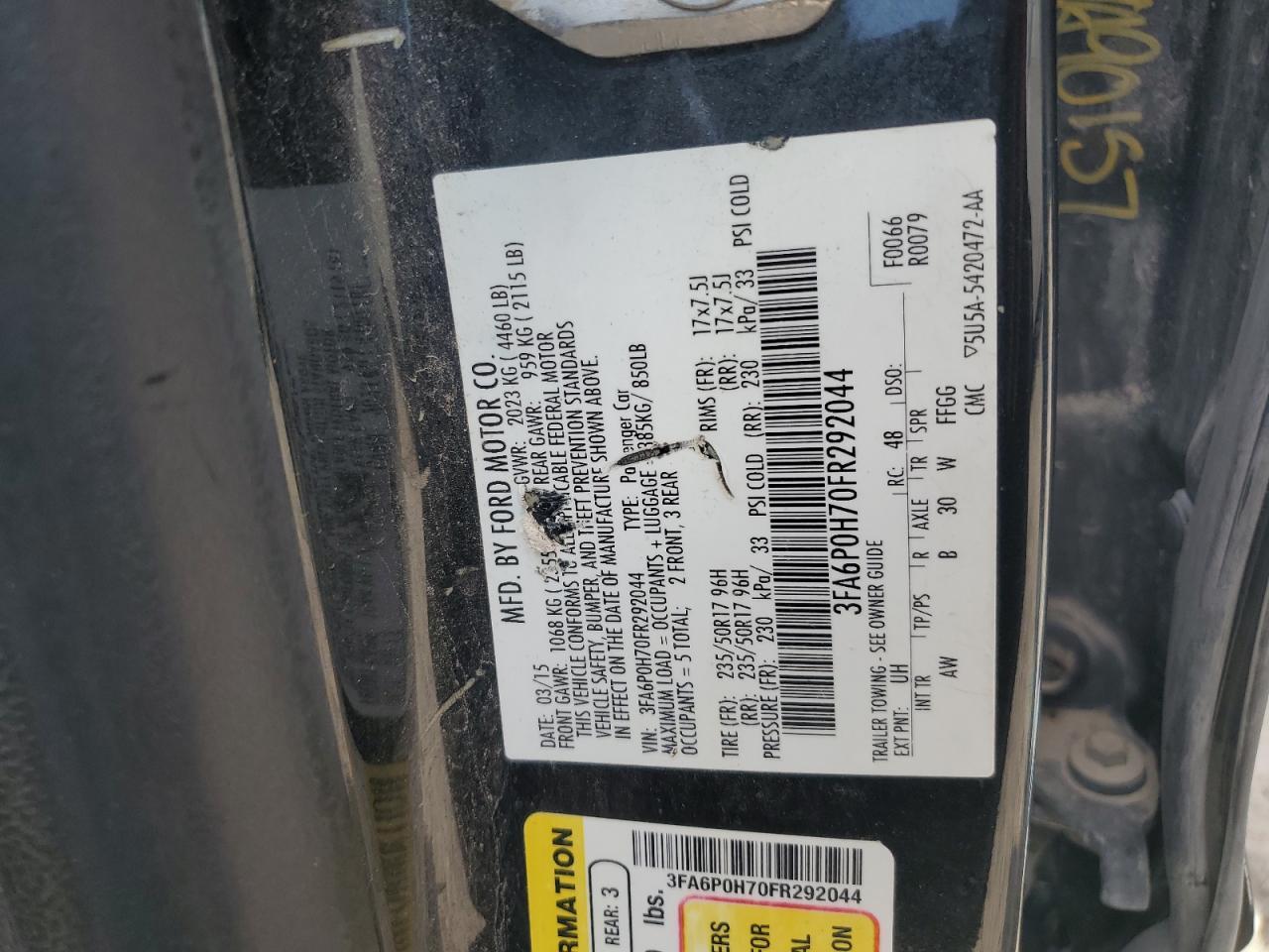 2015 FORD FUSION