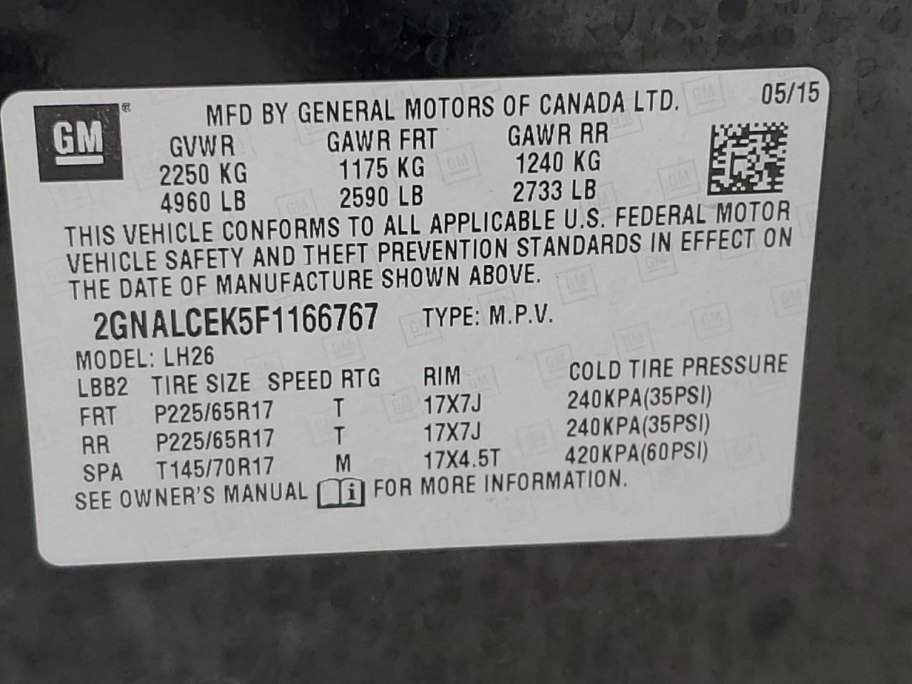 2015 CHEVROLET EQUINOX