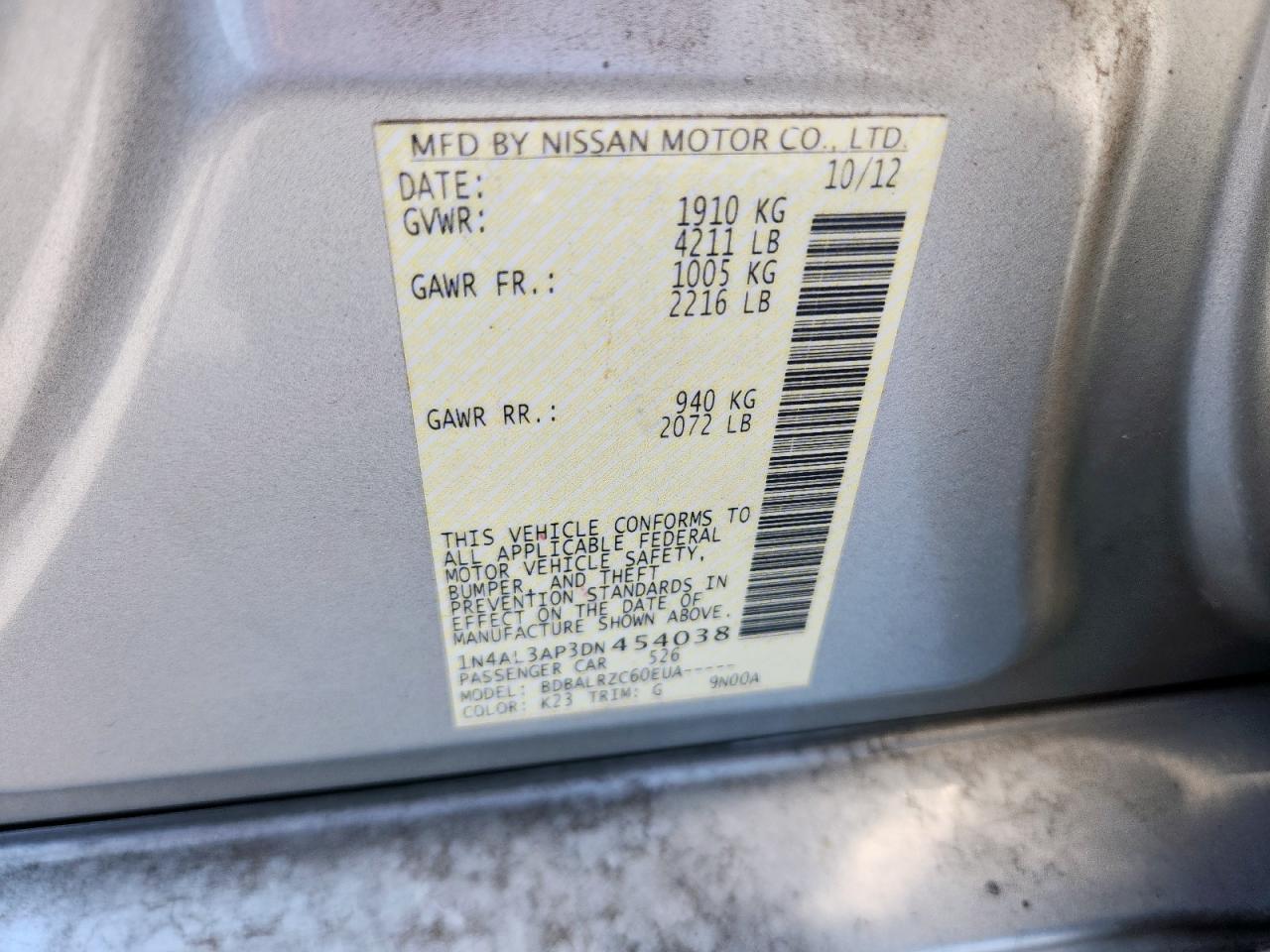 2013 NISSAN ALTIMA