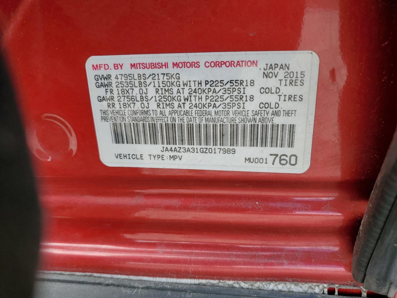 2016 MITSUBISHI outlander