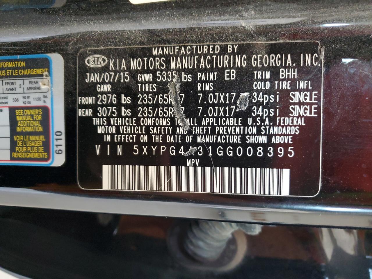 2016 KIA SORENTO