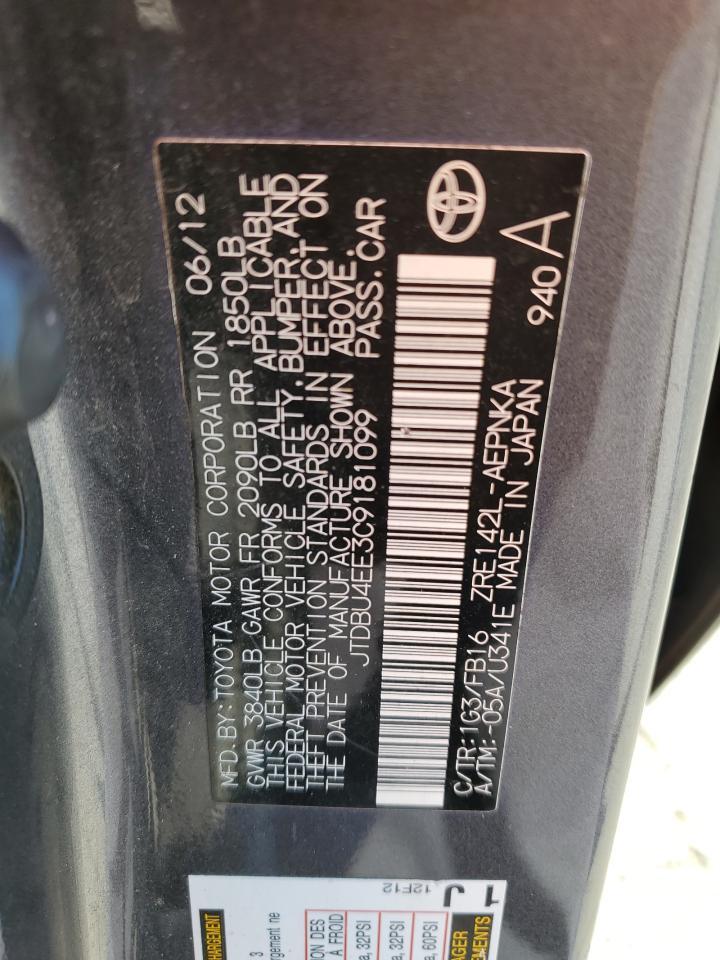 2012 TOYOTA COROLLA
