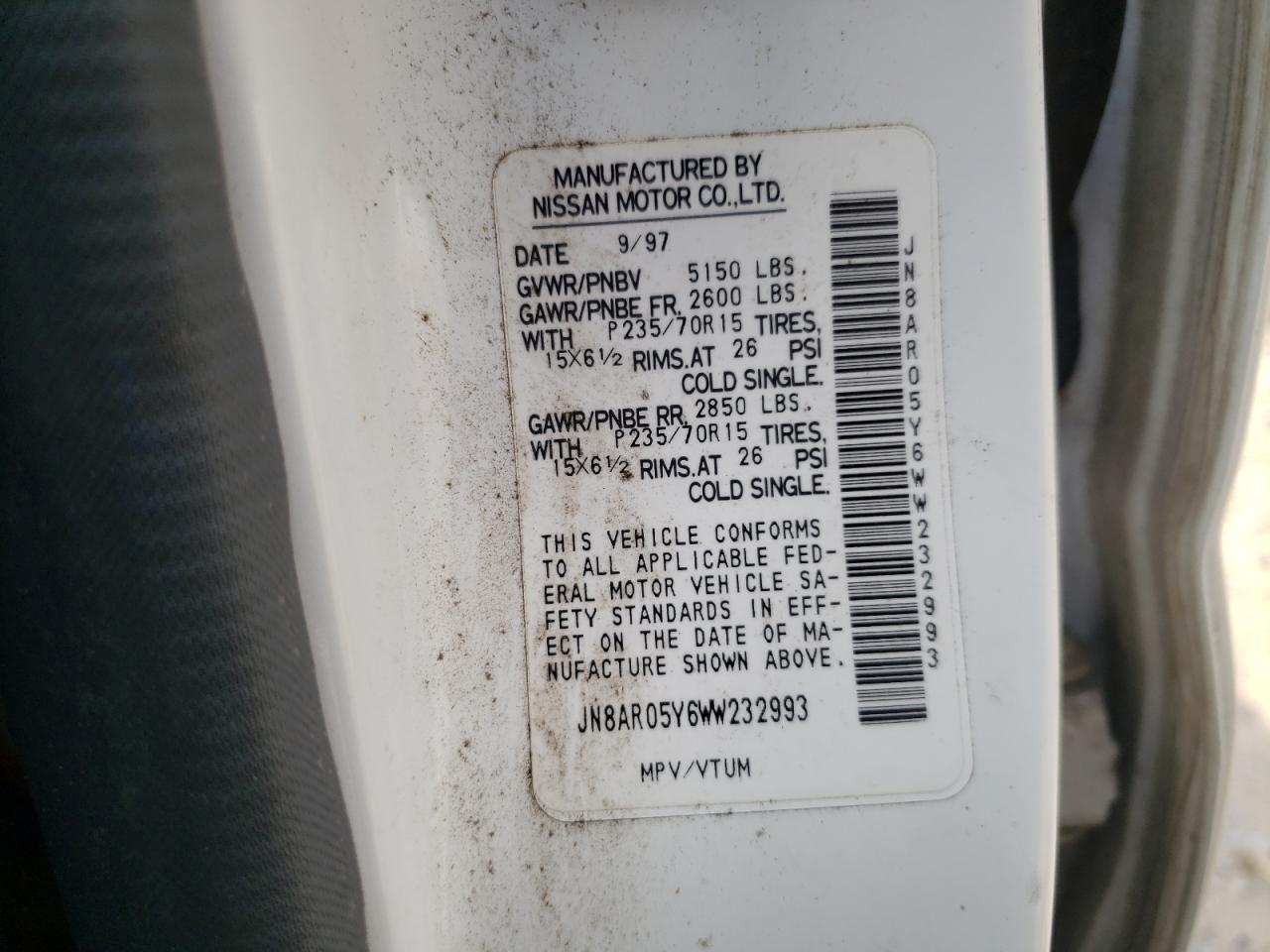 1998 NISSAN PATHFINDER