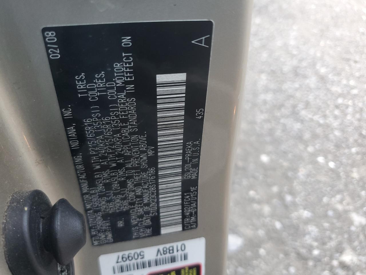 2008 TOYOTA SIENNA