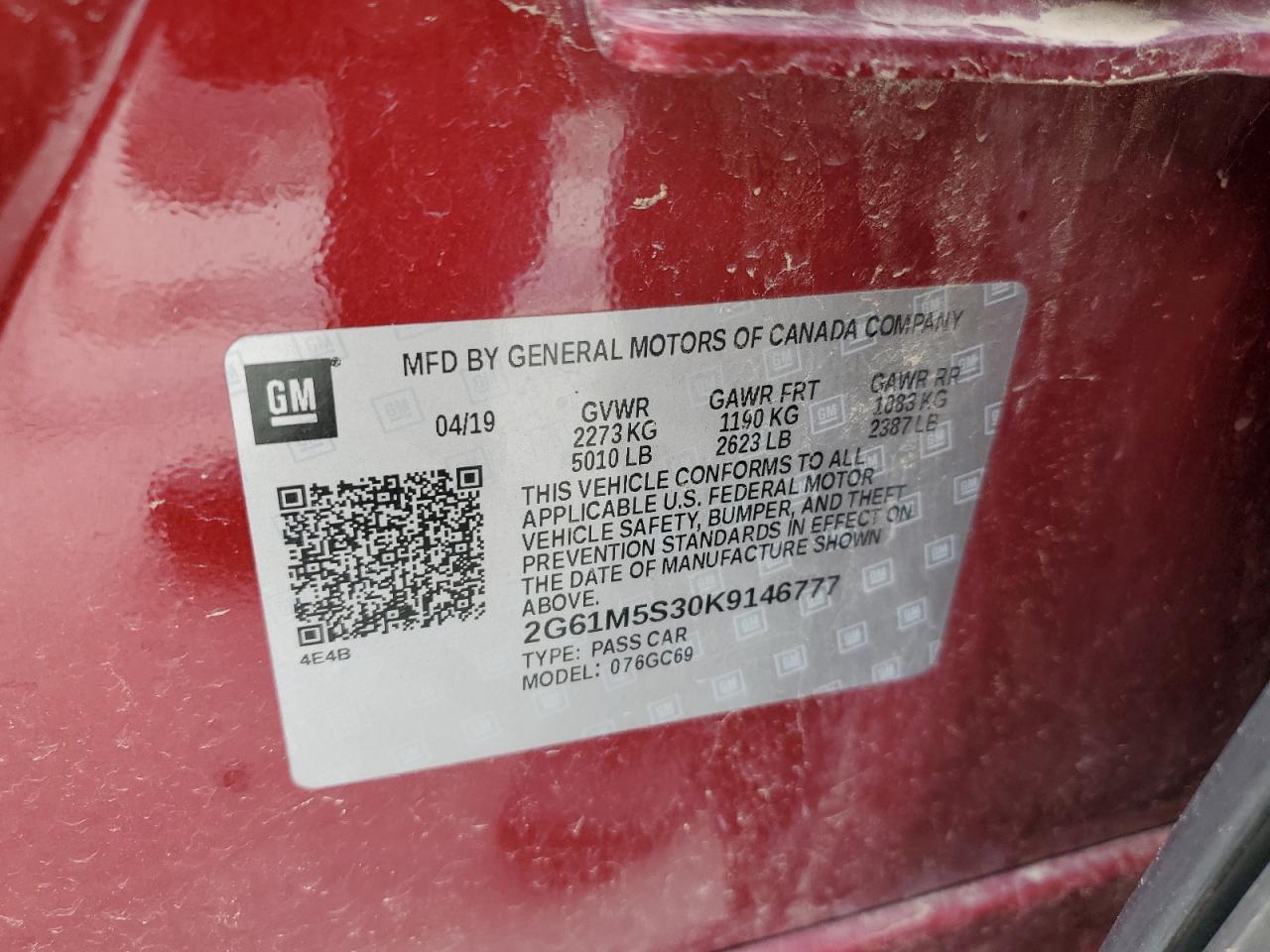 2019 CADILLAC XTS