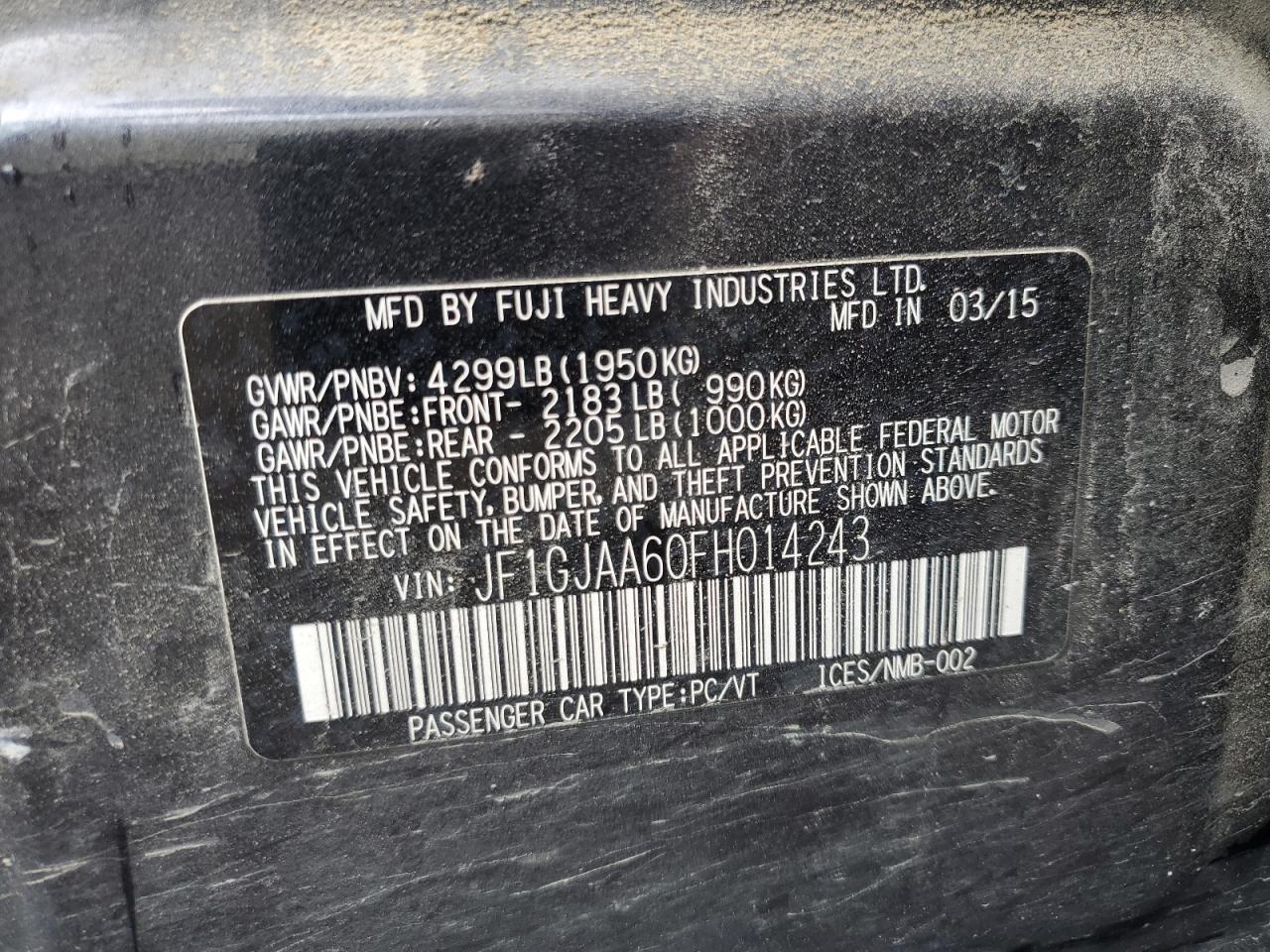 2015 SUBARU IMPREZA