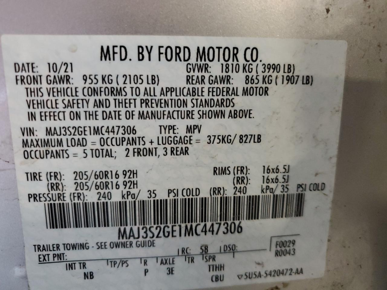 2021 FORD EcoSport