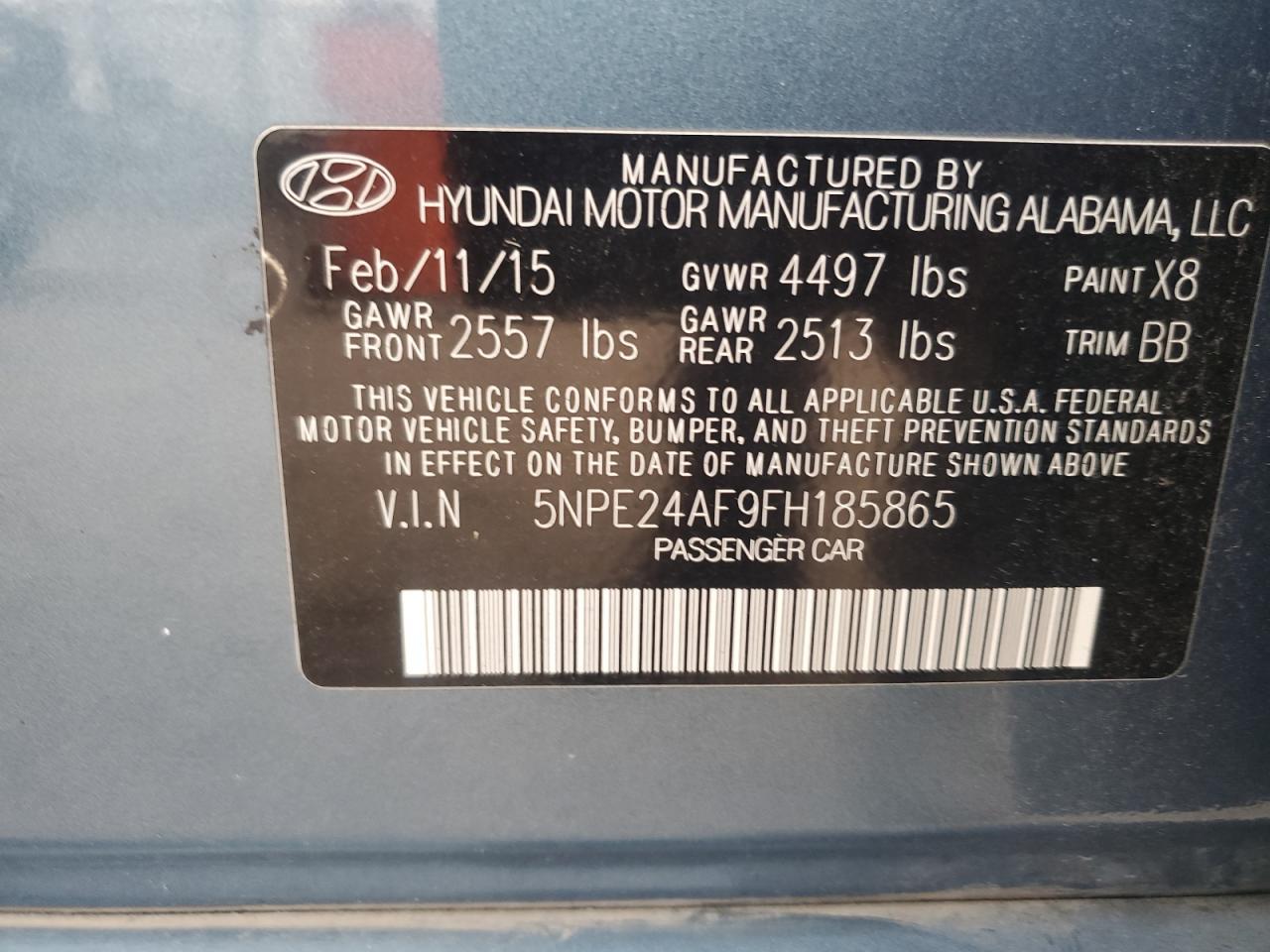 2015 HYUNDAI SONATA