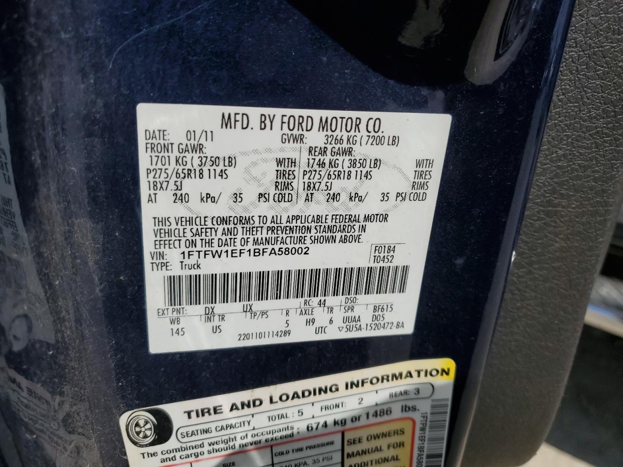 2011 FORD F-150