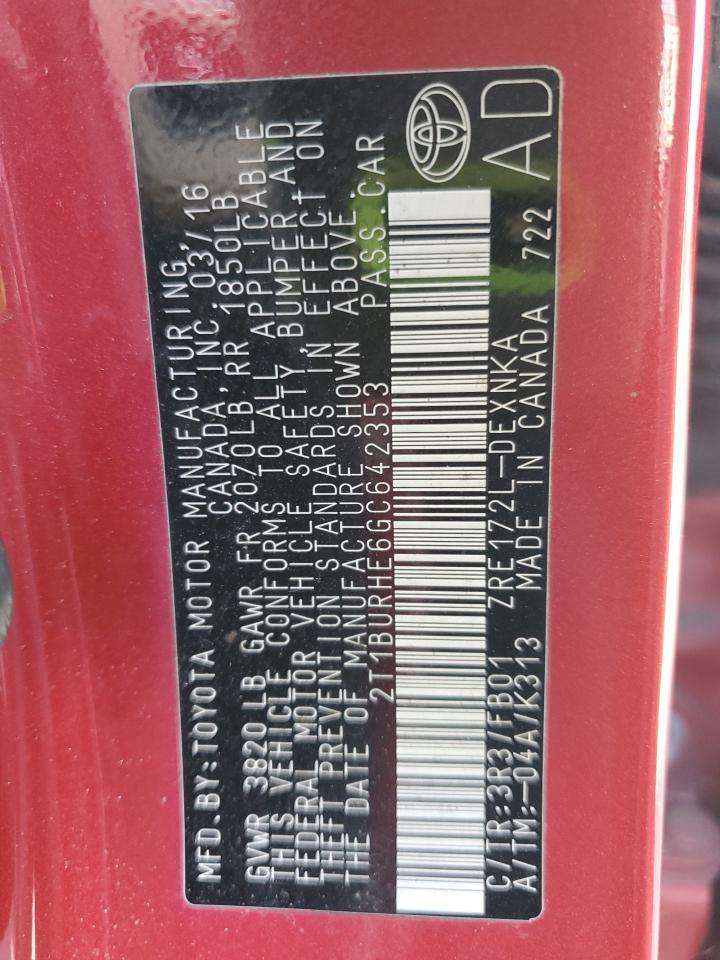2016 TOYOTA COROLLA