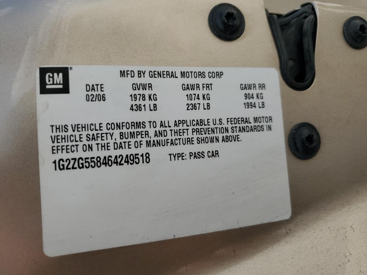 2006 PONTIAC G6