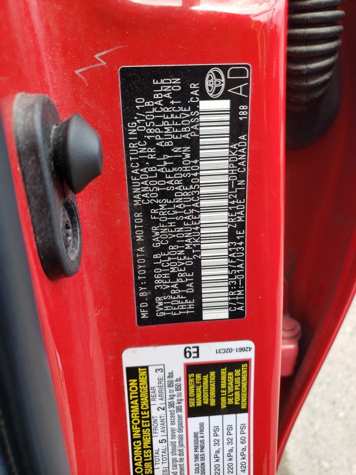 2010 TOYOTA COROLLA