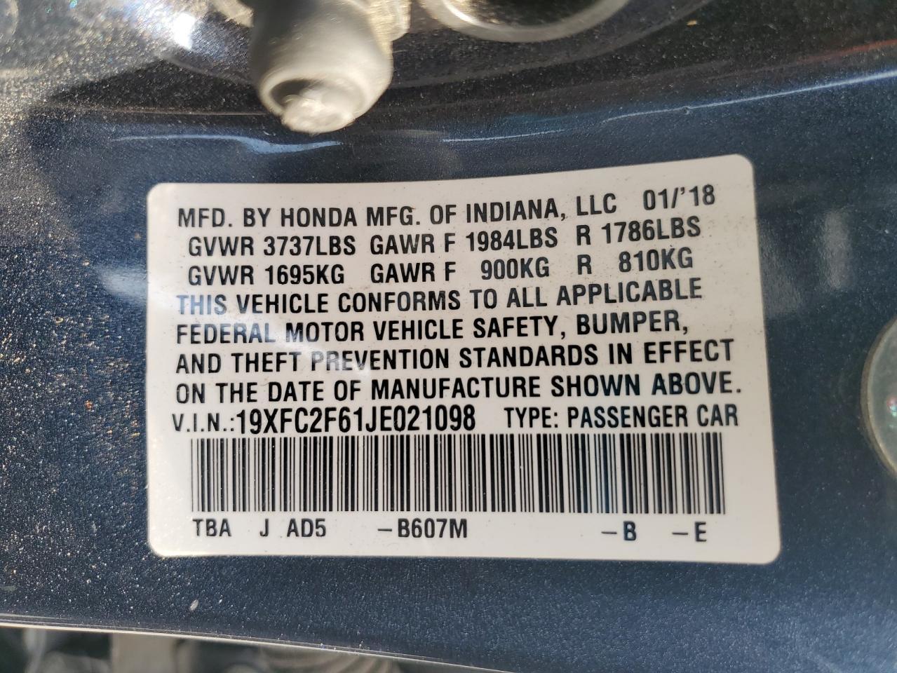 2018 HONDA CIVIC