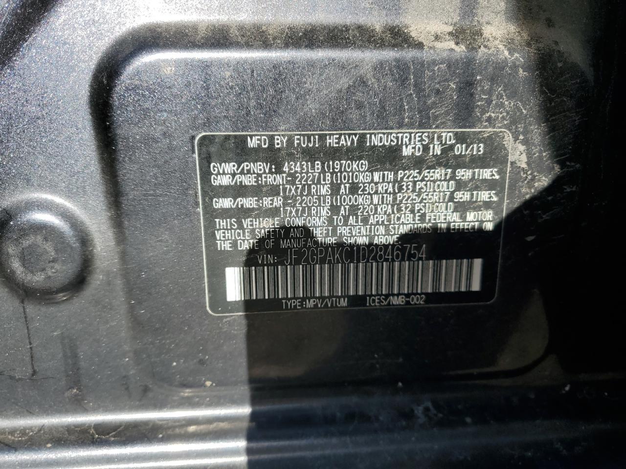2013 SUBARU XV Crosstrek