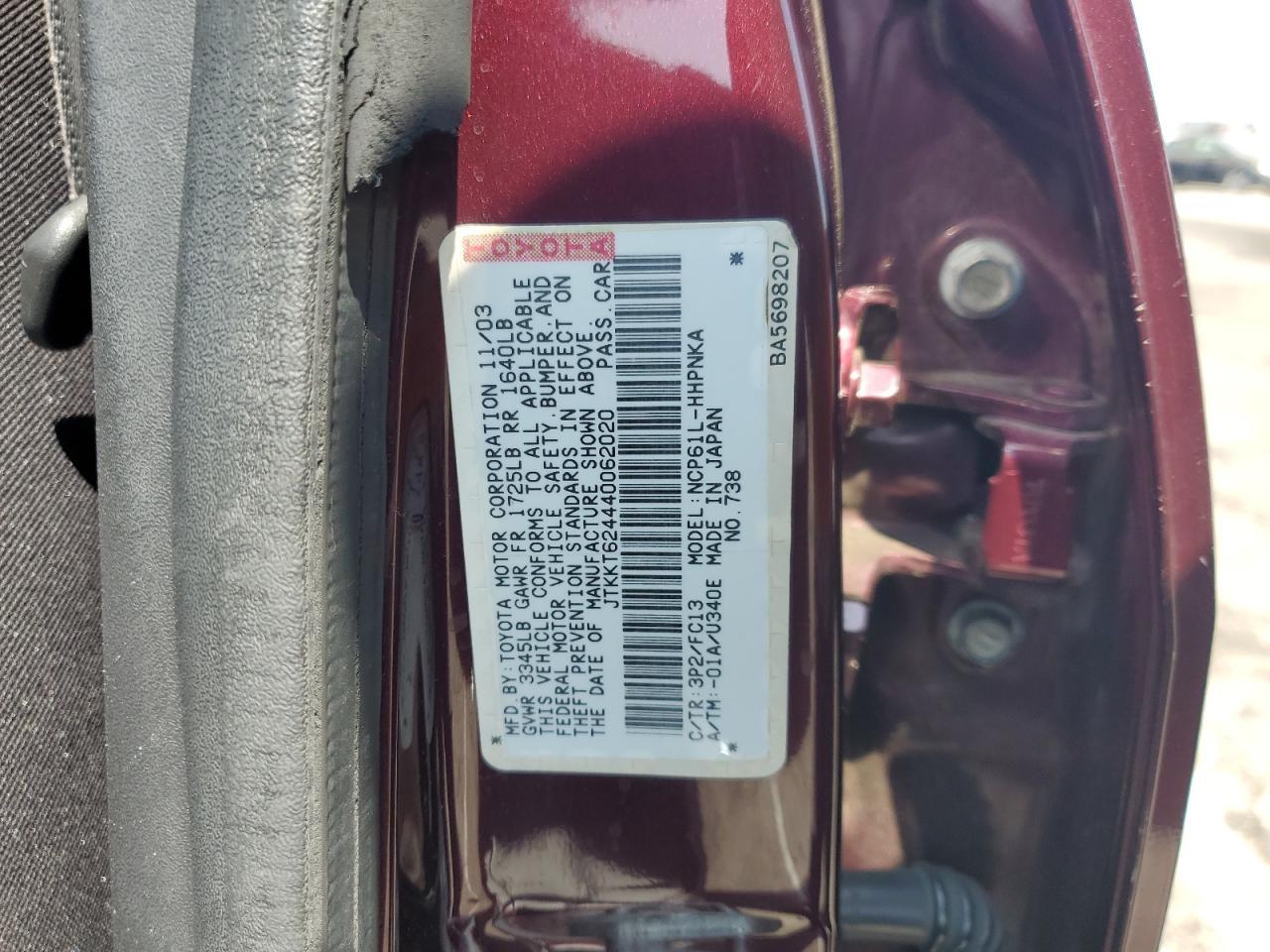 2004 TOYOTA SCION