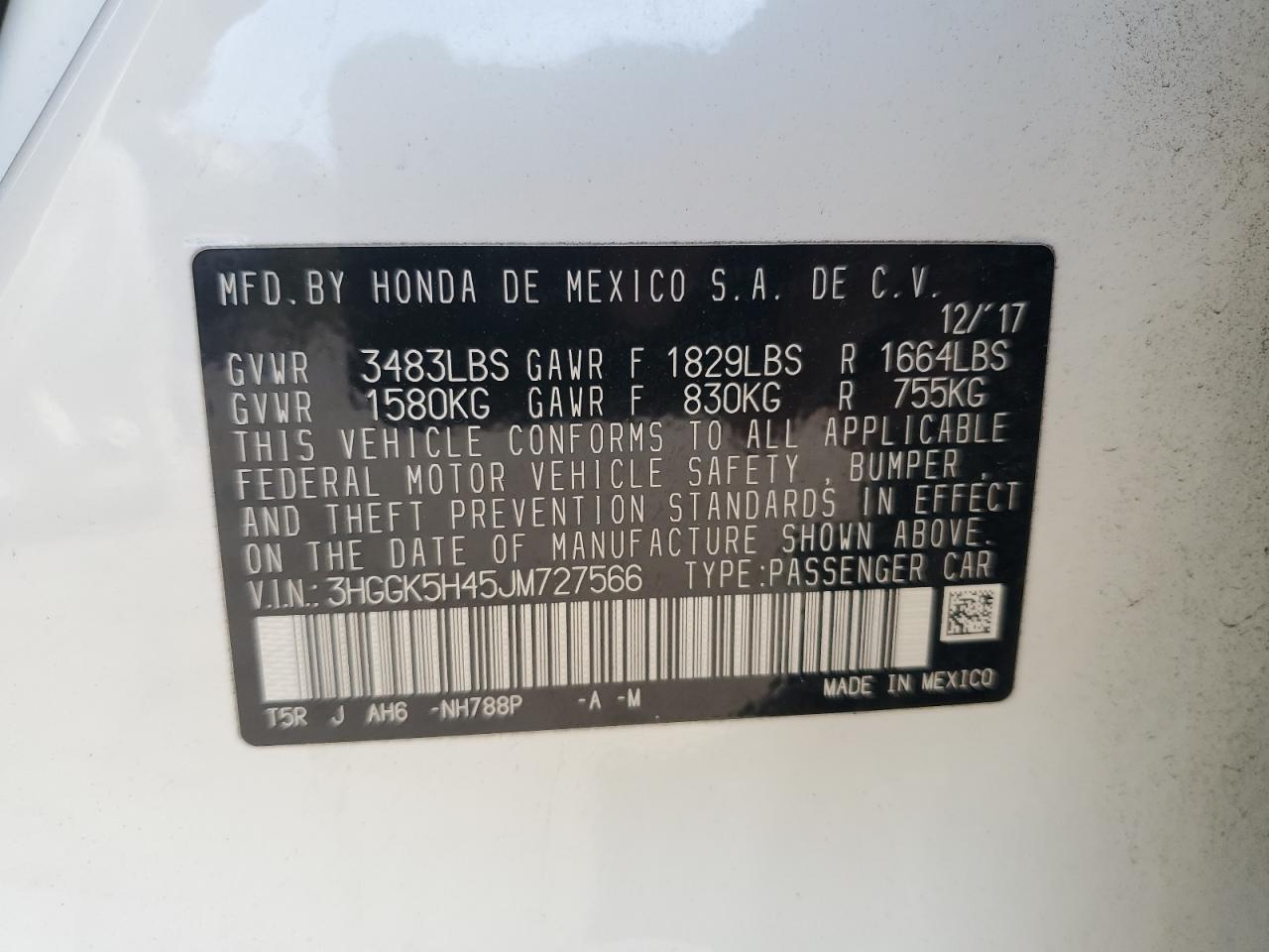 2018 HONDA FIT