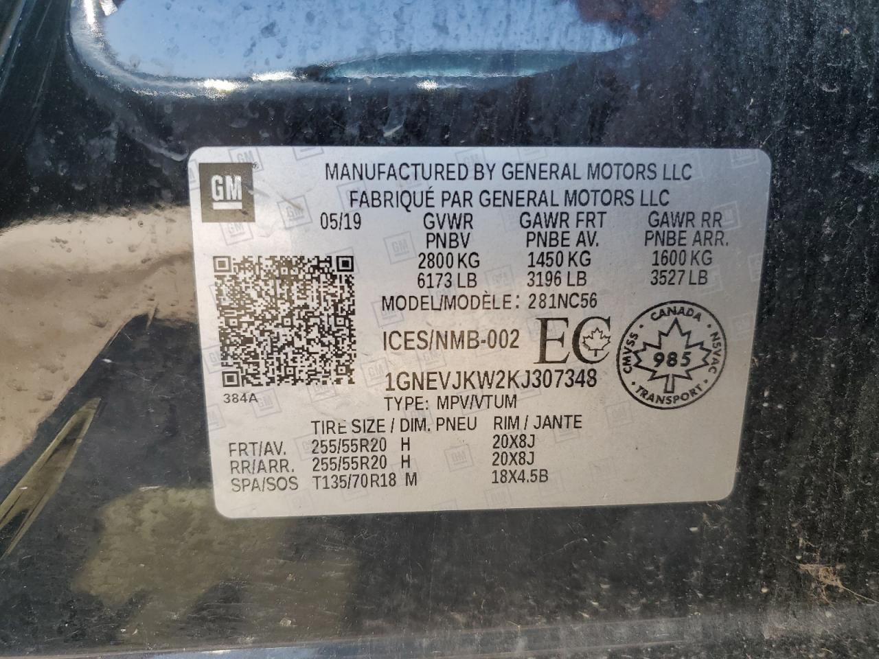 2019 CHEVROLET TRAVERSE