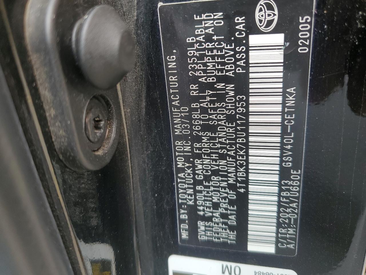 2011 TOYOTA CAMRY