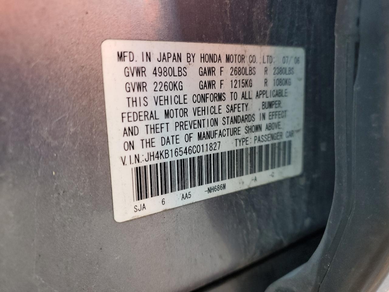 2006 ACURA RL