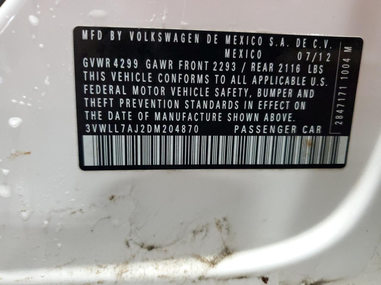2013 VOLKSWAGEN JETTA