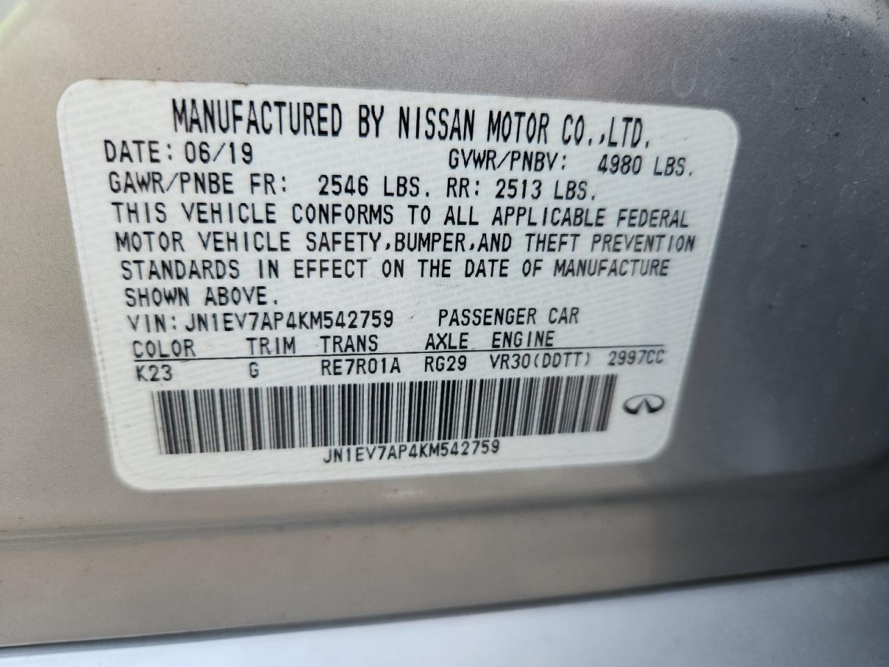 2019 INFINITI Q50