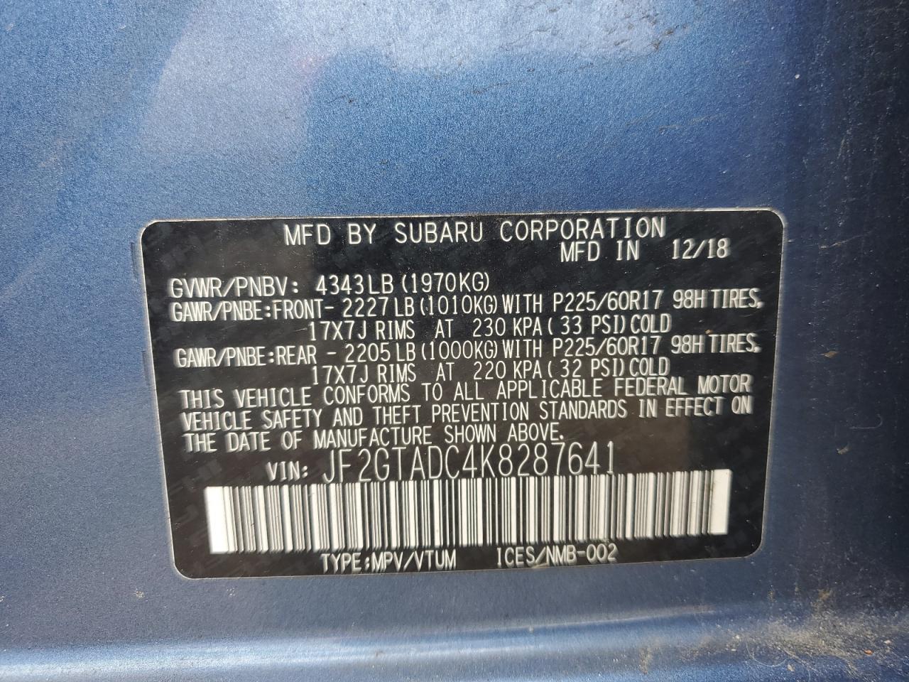 2019 SUBARU Crosstrek