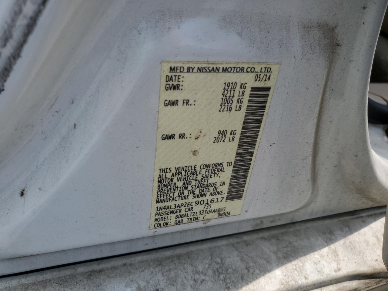 2014 NISSAN ALTIMA